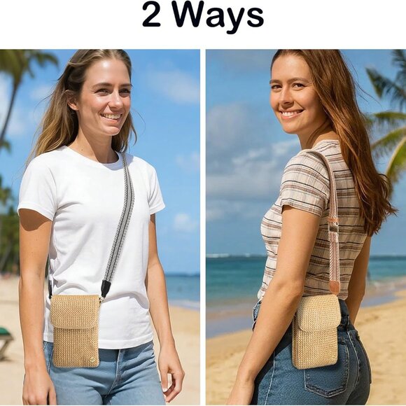 Straw Small Summer Purses for Women Crossbody Purse Beach Bags for Everyday Crui - Picture 2 of 7